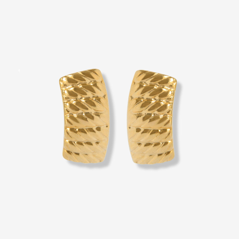 VINTAGE 1970S RIBBED TEXTURED RECTANGLE EARRINGS