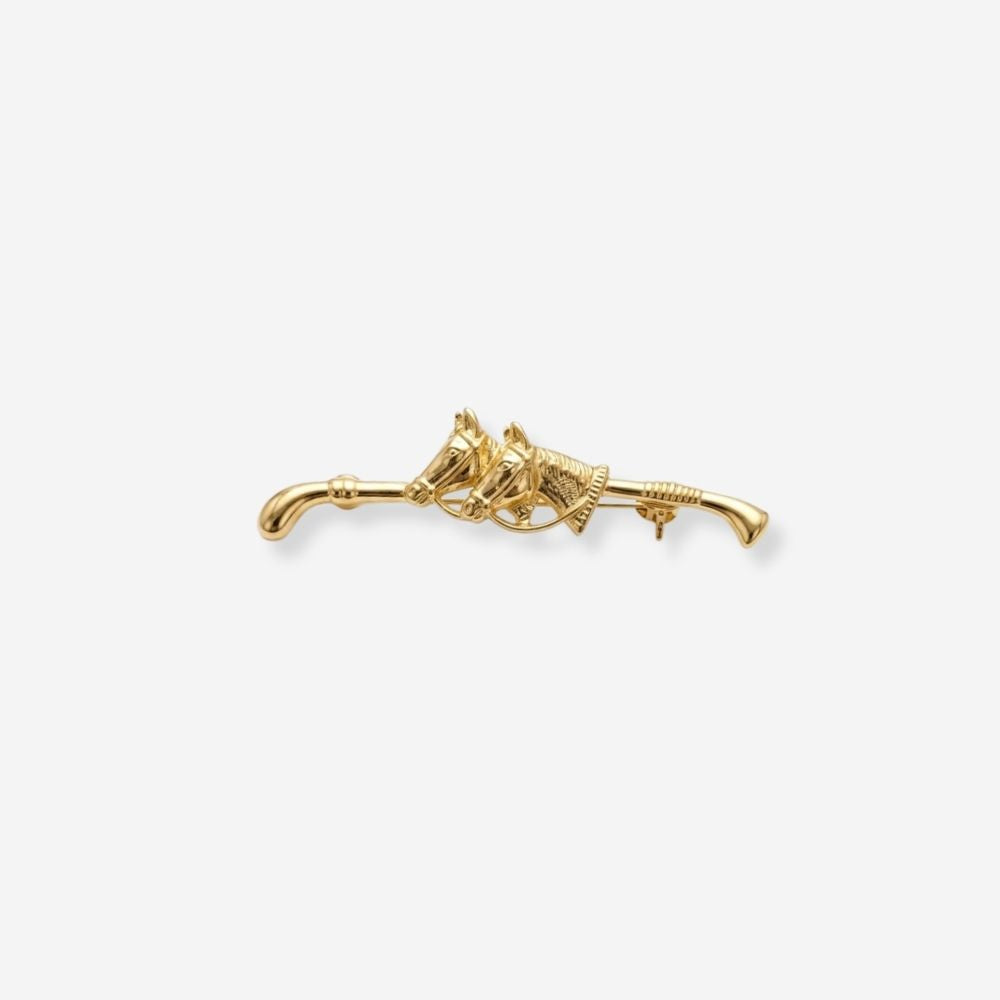 VINTAGE 1990S DAINTY DUO HORSE T BAR BROOCH