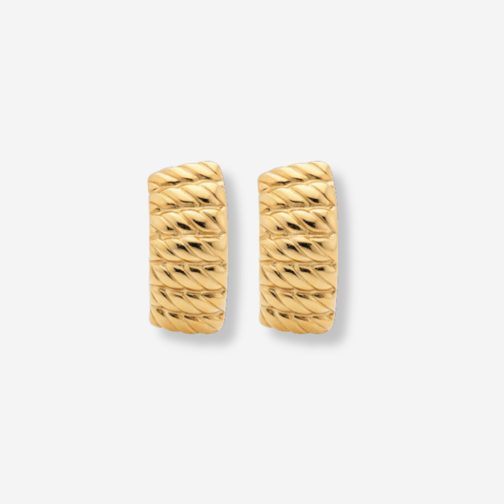VINTAGE 1970S RIBBED TEXTURED RECTANGLE EARRINGS