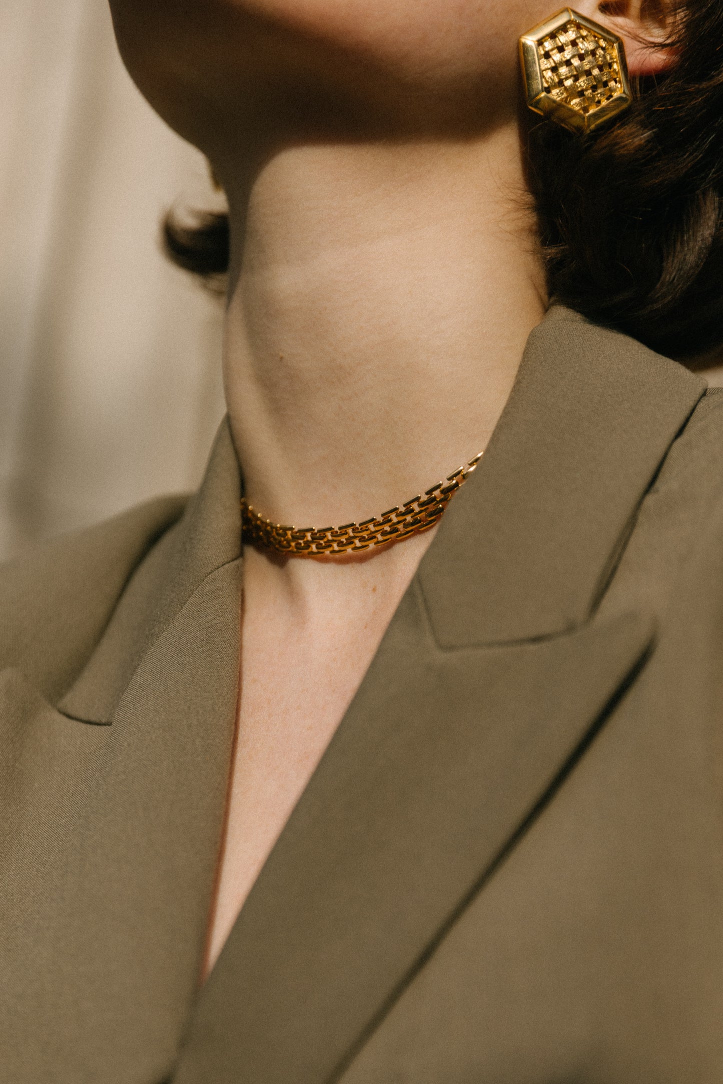 VINTAGE 1980S STATEMENT HEIRLOOM CHAIN NECKLACE
