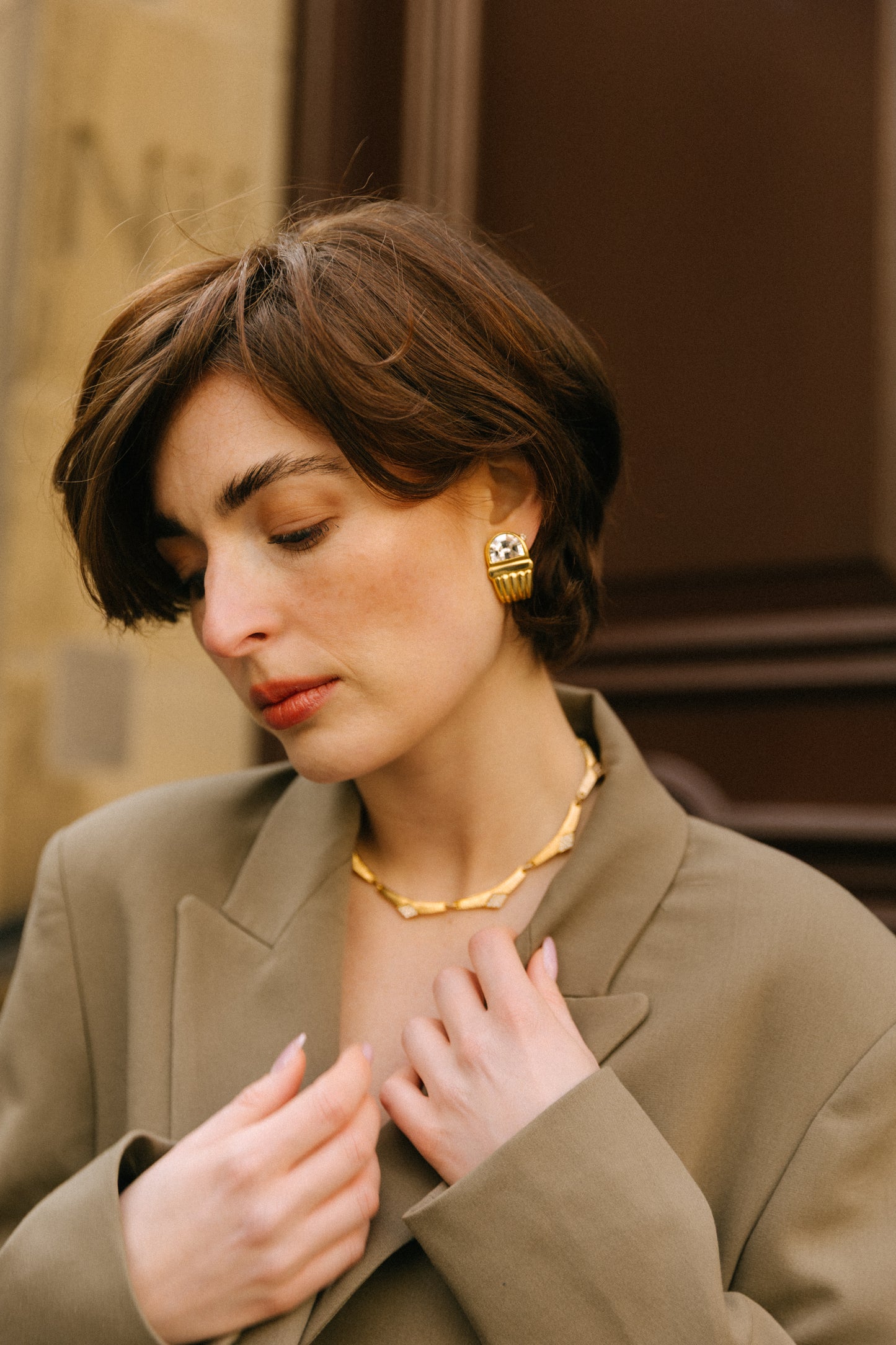 VINTAGE 1980S CRYSTAL GEOMETRIC DAINTY NECKLACE_2
