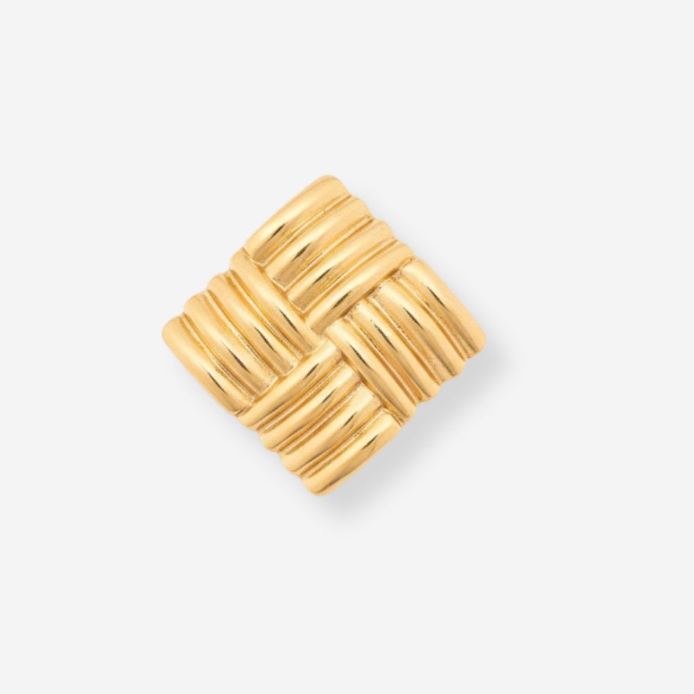 VINTAGE 1980S ETCHED STATEMENT DIAMOND SHAPED SCARF RING