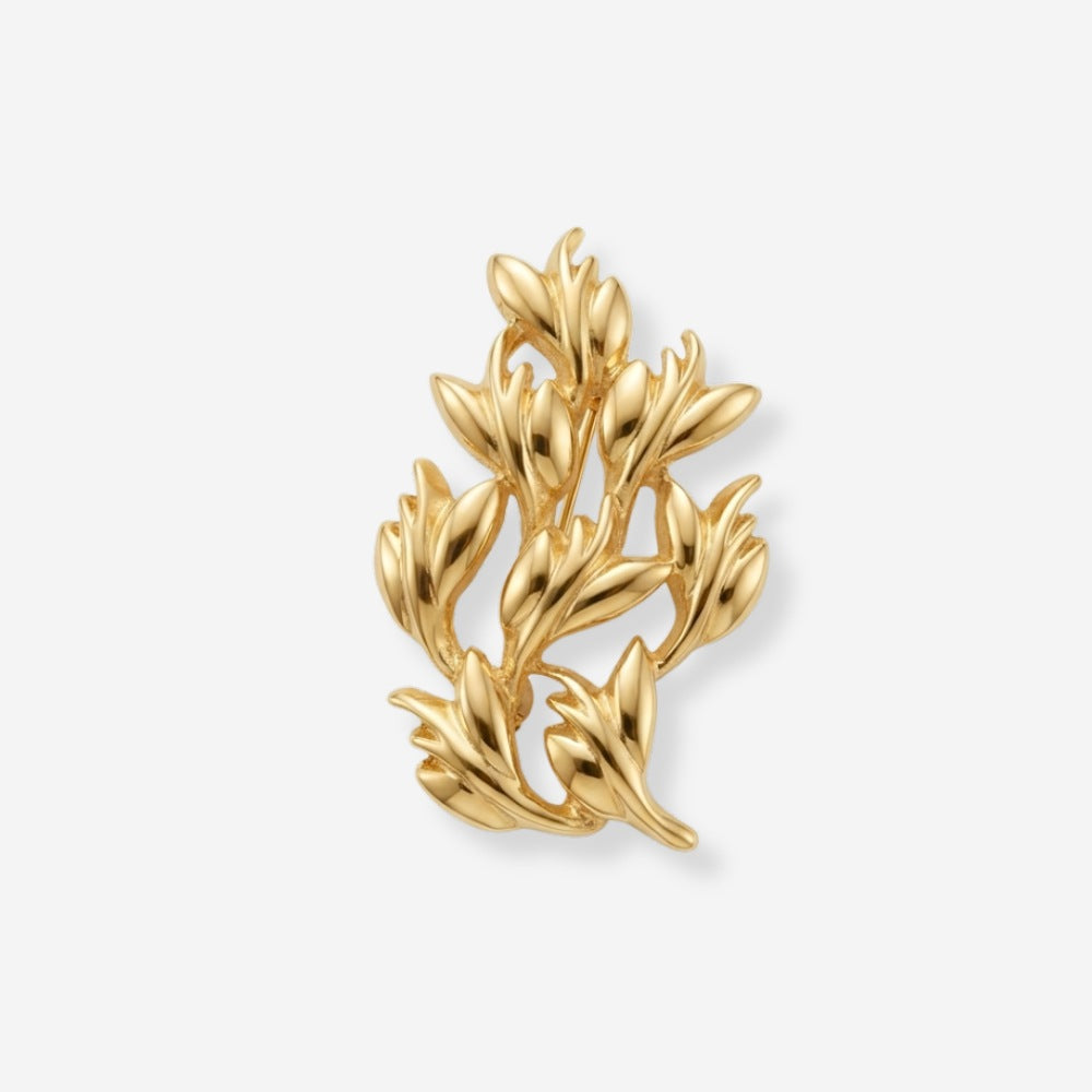 VINTAGE 1980S STATEMENT INTERTWINE LEAF BROOCH