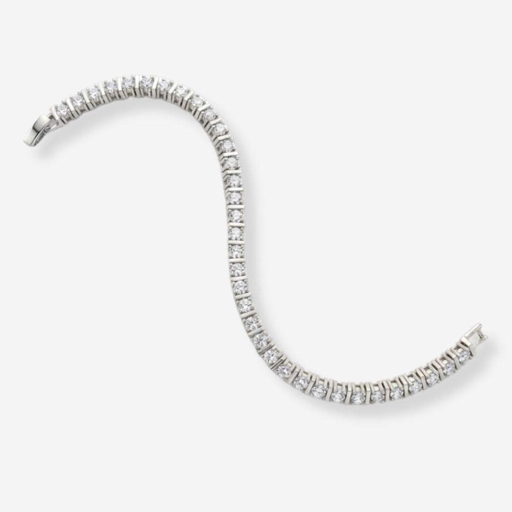 VINTAGE 1990S SLIVER TONE CRYSTAL TENNIS BRACELET