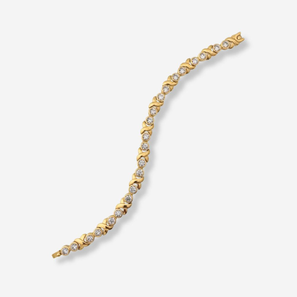 VINTAGE 1990S TIMELESS DUO CRYSTAL TENNIS BRACELET_soh