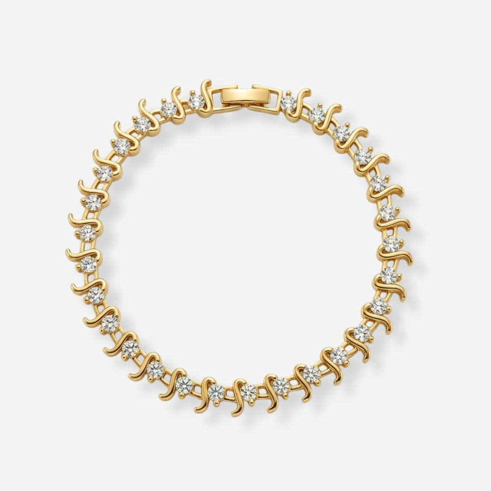 VINTAGE CURVED CRYSTAL TENNIS BRACELET