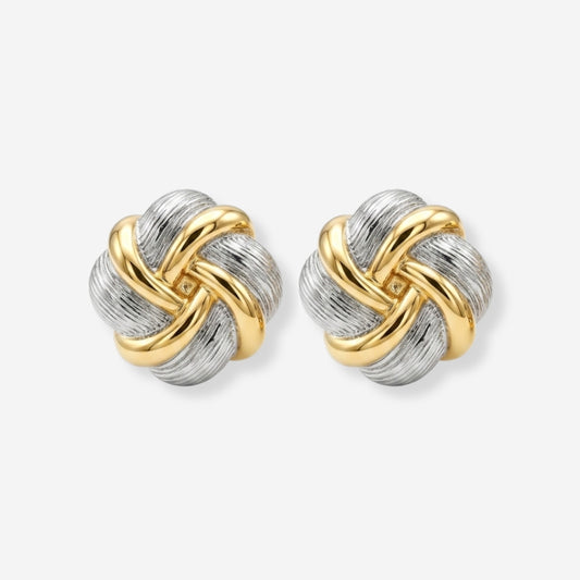 VINTAGE STATEMENT TWO TONE CLIP ON  EARRINGS