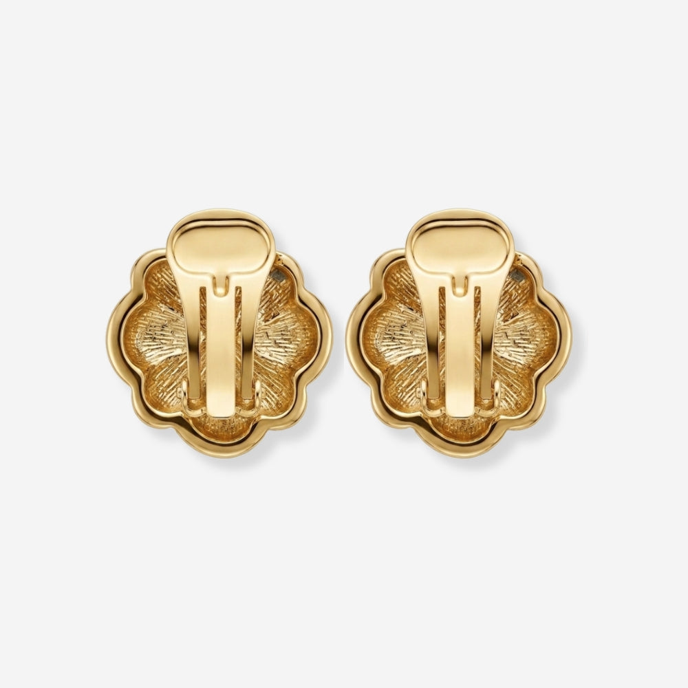 VINTAGE STATEMENT TWO TONE CLIP ON  EARRINGS