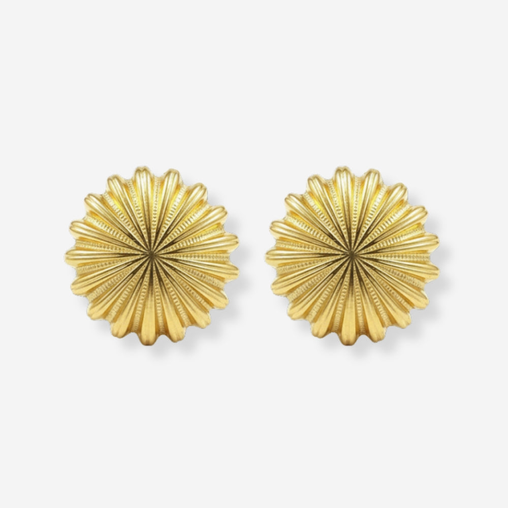 VINTAGE 1980S SUN BURST STATEMENT CLIP ON EARRINGS