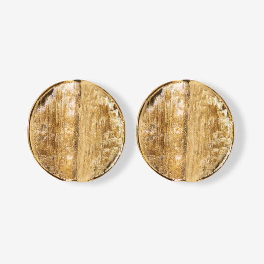 VINTAGE 1990S CLASSIC ETCHED CIRCLE CLIP-ON EARRINGS