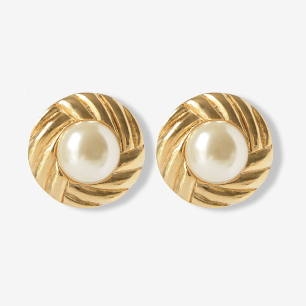 VINTAGE TWIST TEXTURED IMITATION PEARL EARRINGS