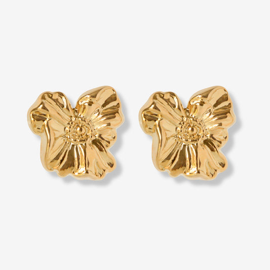 VINTAGE 1980S STATEMENT MELTING FLOWER STUD EARRINGS