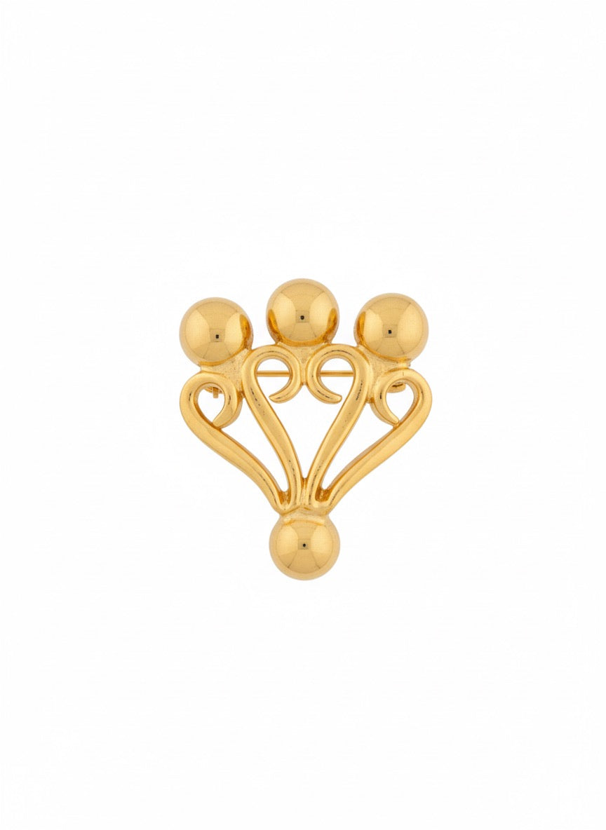 VINTAGE 1980S ABSTRACT FLORAL SCARF RING