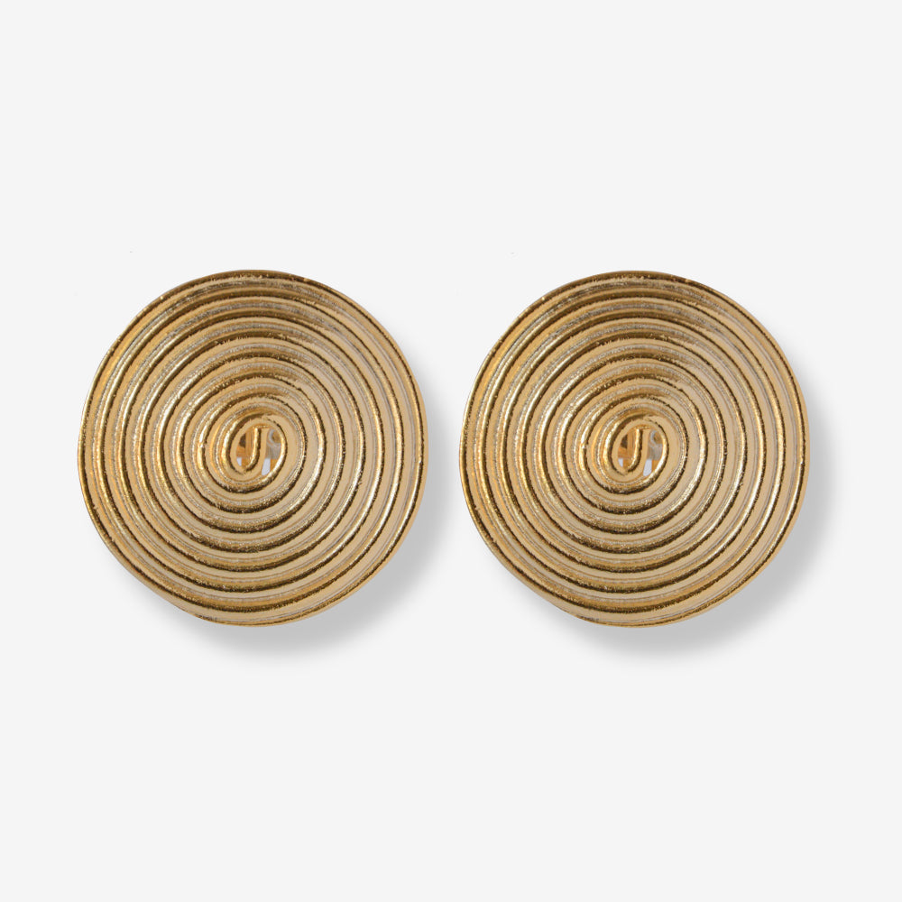 LARGE VINTAGE 1980S STATEMENT SWIRL EARRINGS