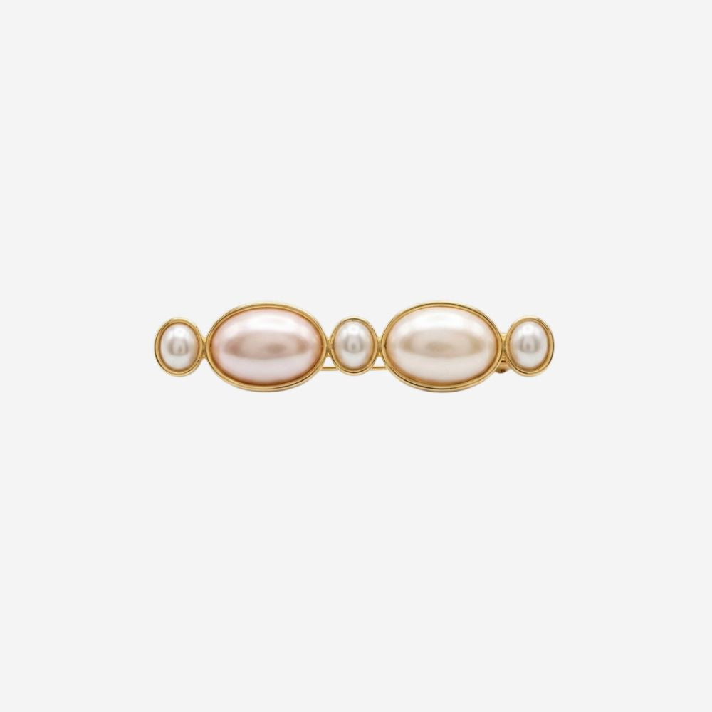 VINTAGE 1990S  OVAL BLUSH  AND IVORY BROOCH