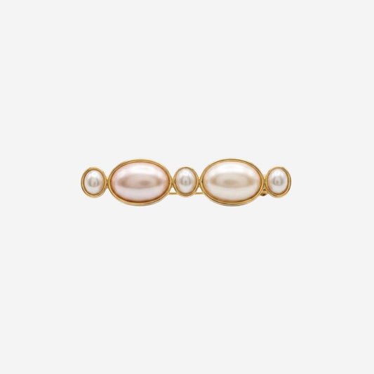 VINTAGE 1990S  OVAL BLUSH  AND IVORY BROOCH