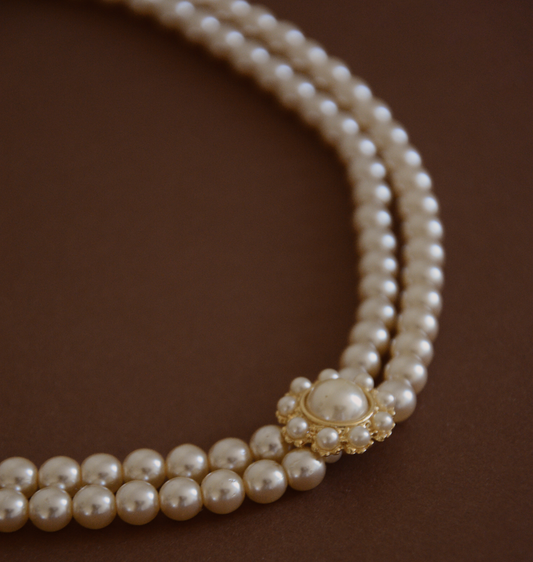 Vintage 1980s classic imitation pearl necklace