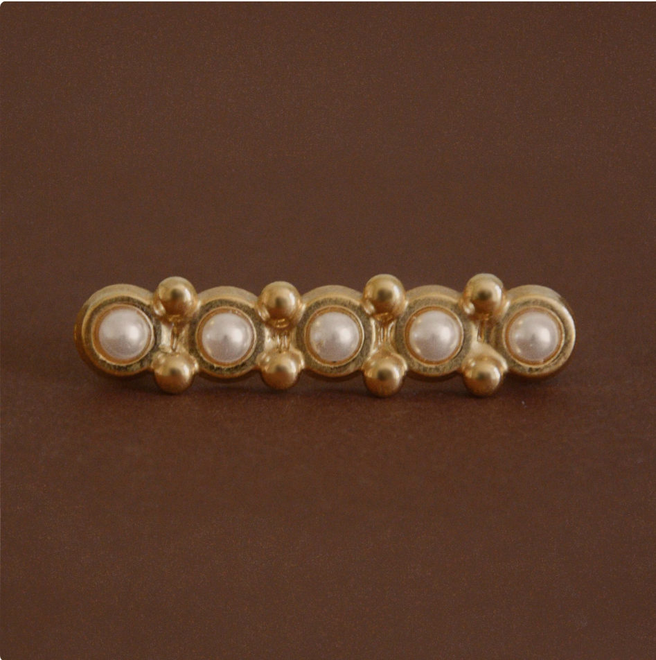 VINTAGE 1980S MINIMALIST IMITATION PEARL BROOCH PIN