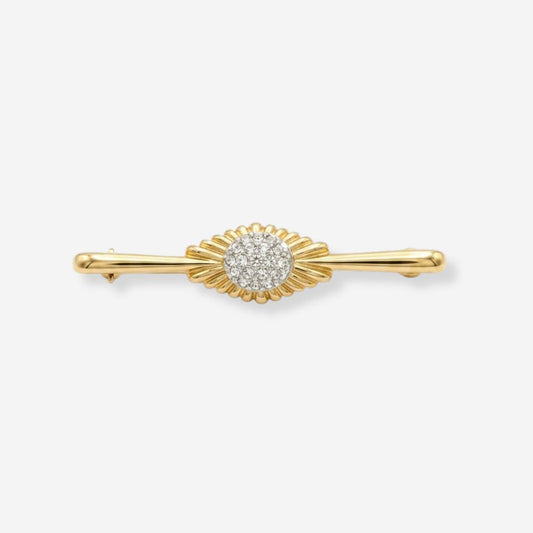 VINTAGE 1980S ART DECO CRYSTAL BAR BROOCH 