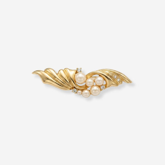 VINTAGE  1980S ASYMMETRICAL WAVE  BROOCH 