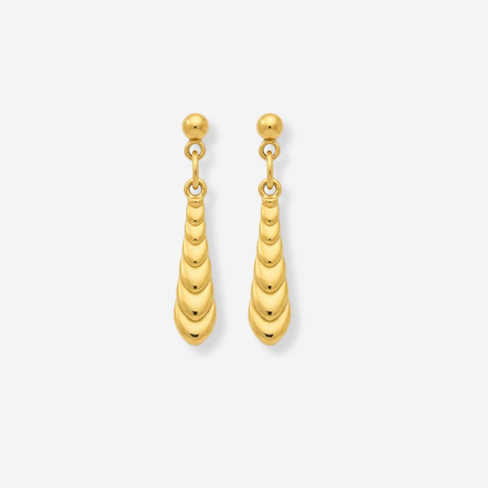 VINTAGE 1980S CLASSIC RIPPLE TEARDROP EARRINGS