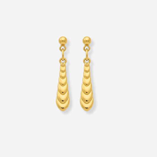 VINTAGE 1980S CLASSIC RIPPLE TEARDROP EARRINGS