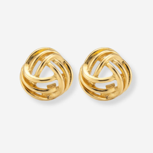 VINTAGE 1980S CLASSIC KNOTTED  CLIP ON EARRINGS