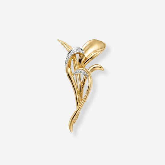 VINTAGE 1980S CRYSTAL LILY BROOCH