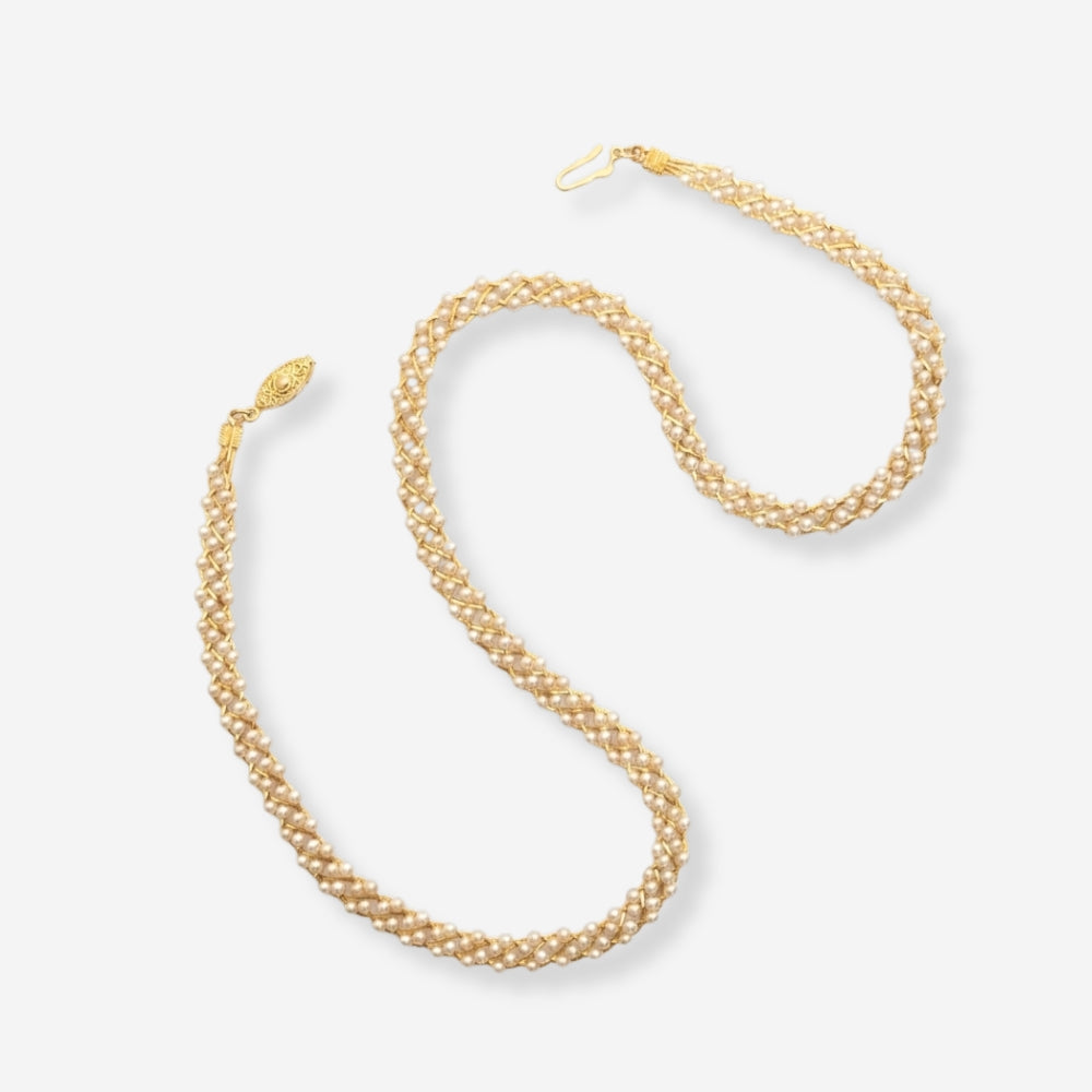 VINTAGE 1980S DAINTY PEARL WAVE NECKLACE 