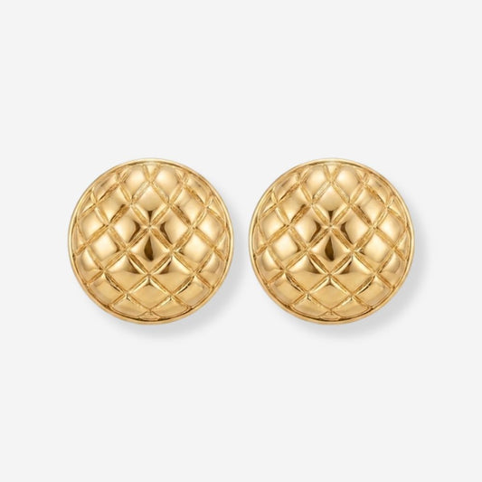 VINTAGE 1980S  ETCHED DOME ROUND  MONET CLIP ON  EARRINGS