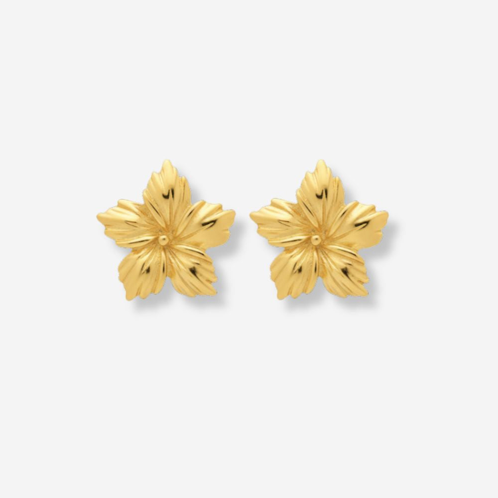VINTAGE 1980S ETCHED MAPLE LEAF EARRINGS