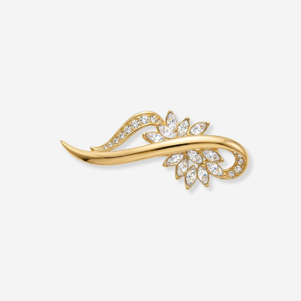 VINTAGE 1980S FLORAL CRYSTAL A&S BOUTONNIERE