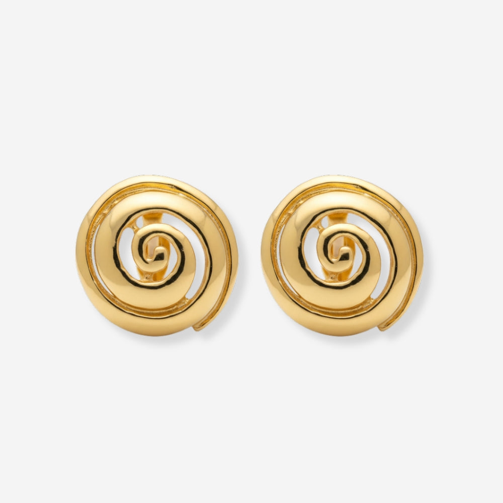 VINTAGE 1980S HOLLOW SWIRL CLIP ON EARRINGS