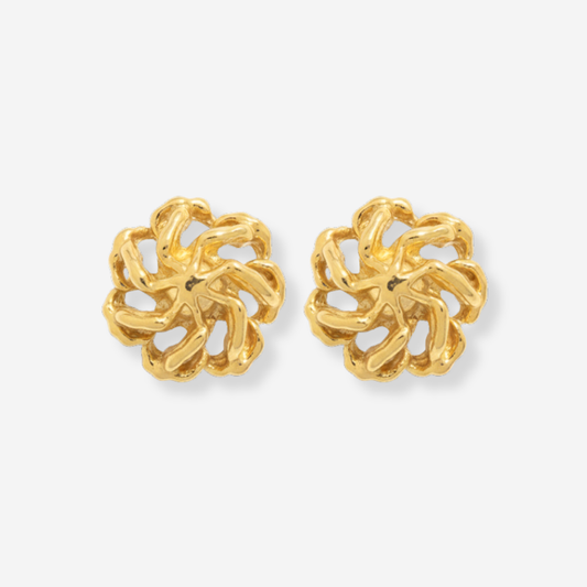 VINTAGE 1980S HOLLOW TWIST  STATEMENT EARRINGS