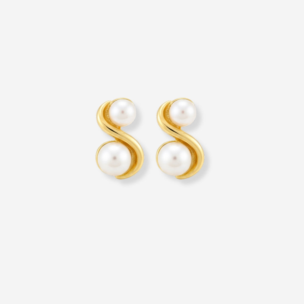 VINTAGE 1980S INFINITY IMITATION PEARL EARRINGS