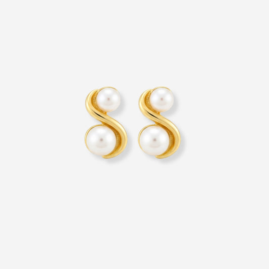 VINTAGE 1980S INFINITY IMITATION PEARL EARRINGS