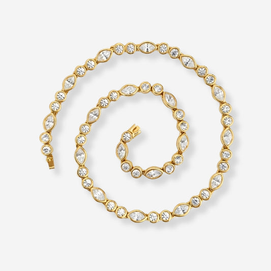 VINTAGE 1980S MARQUISE TENNIS NECKLACE 