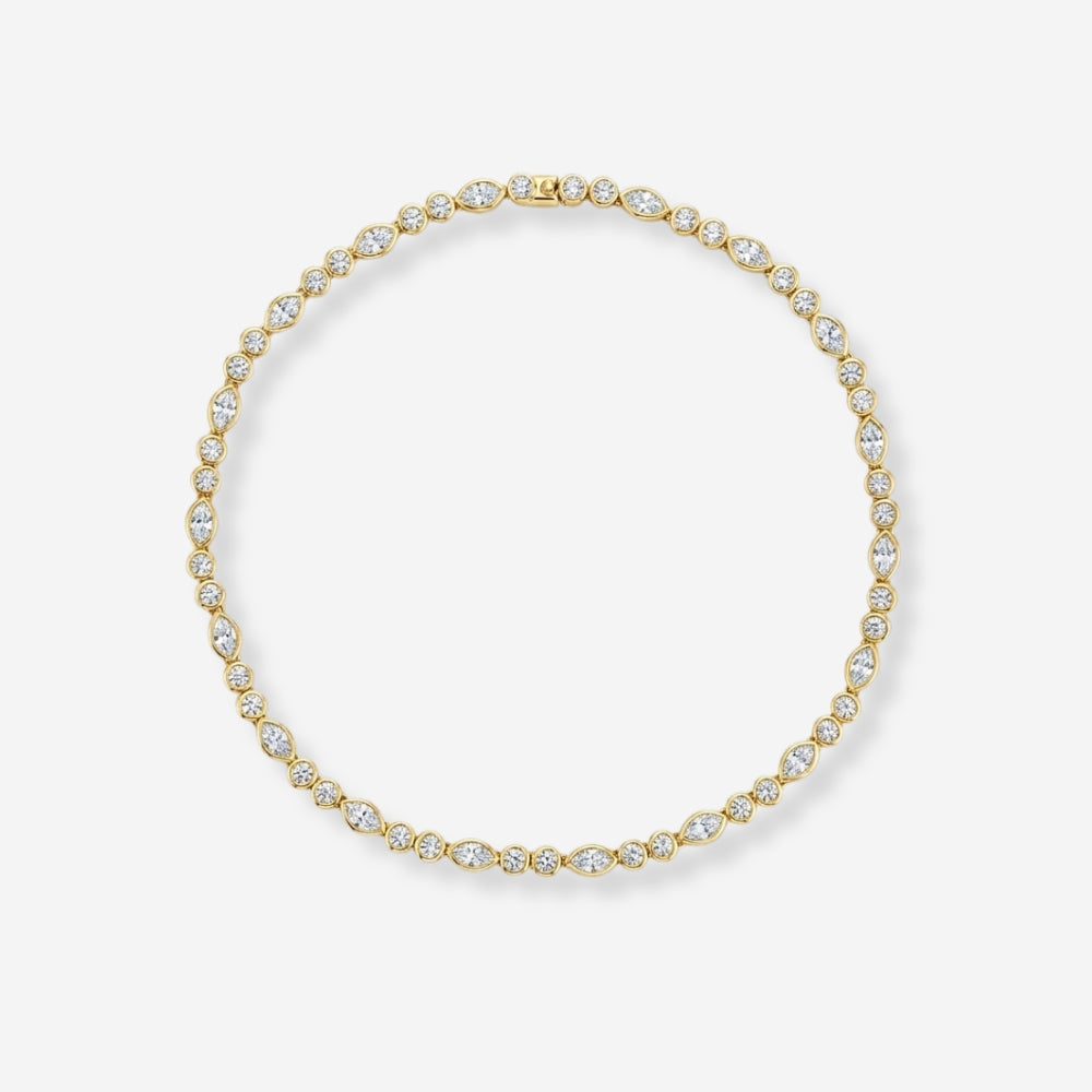 VINTAGE 1980S MARQUISE TENNIS NECKLACE _SOHVINTAGE