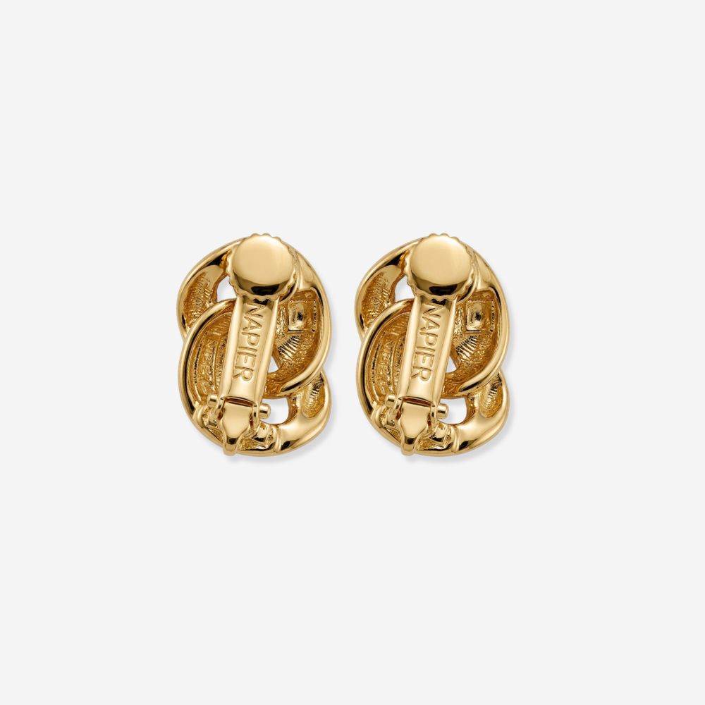VINTAGE 1980S  MINI LOOPED NAPIER CLIP ON EARRINGS  _BACK 