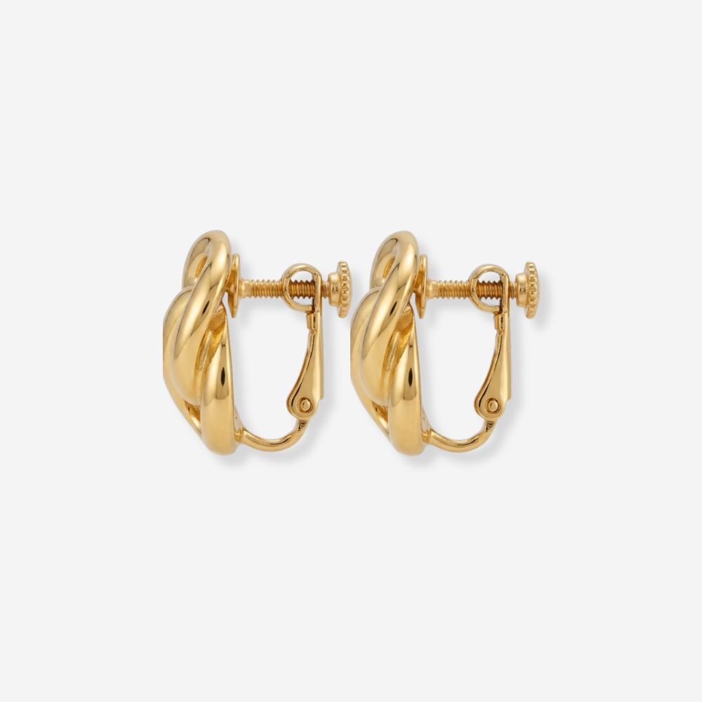 VINTAGE 1980S  MINI LOOPED NAPIER CLIP ON EARRINGS _SIDE