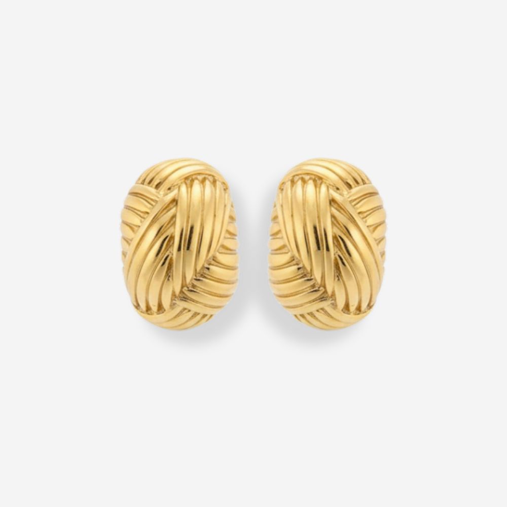 VINTAGE 1980S OVAL  WOVEN ETCHED  MONET EARRINGS 