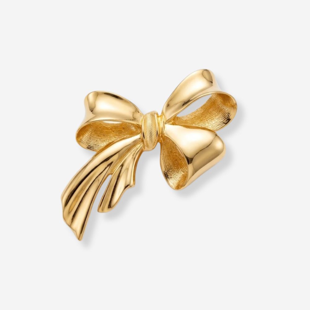 VINTAGE 1980S  STATEMENT BOW BROOCH 