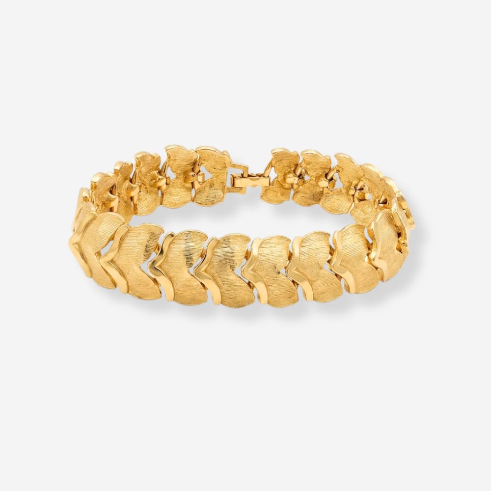 VINTAGE 1980S STATEMENT CHEVRON  LINK BRACELET 