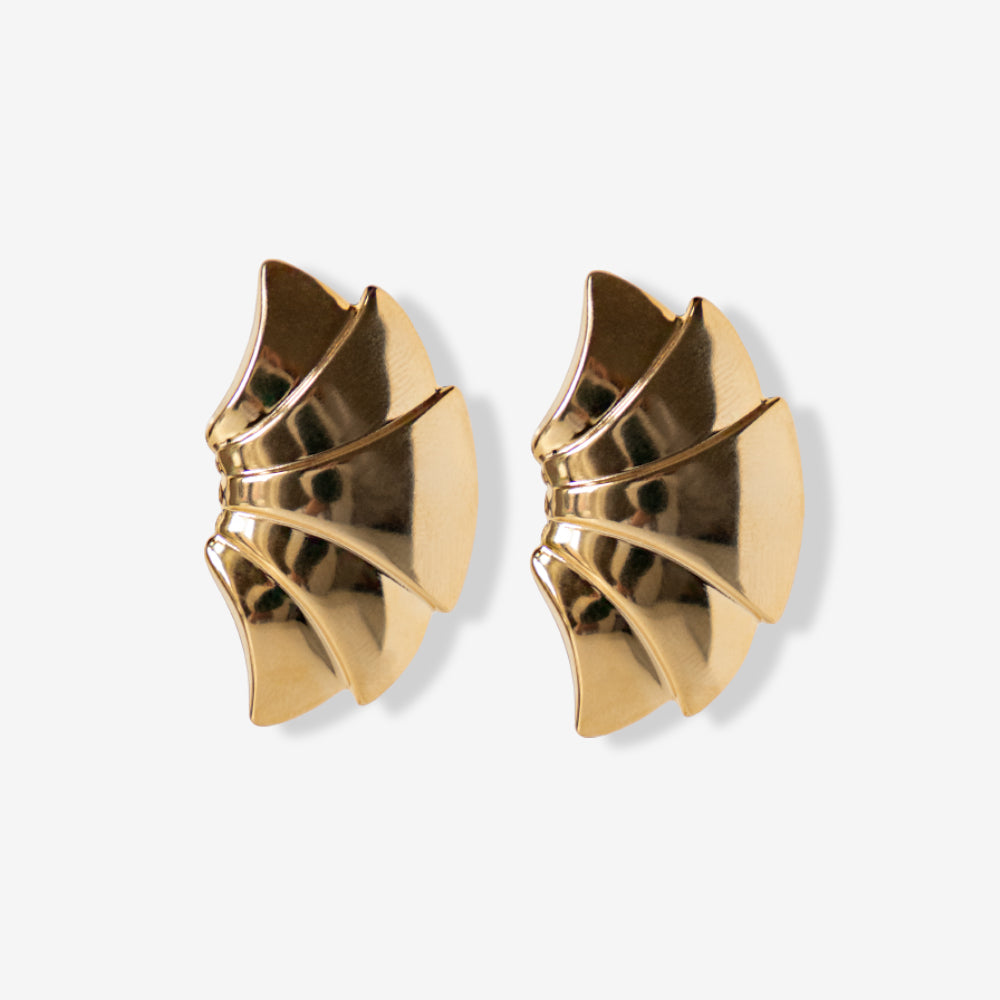 VINTAGE 1980S STATEMENT CROISSANT STUD EARRINGS