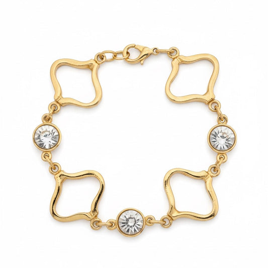 VINTAGE 1980S STATEMENT CRYSTAL LINKED BRACELET