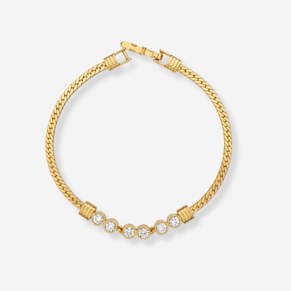 VINTAGE 1980S STATEMENT CRYSTAL RIVIERA TENNIS BRACELET_