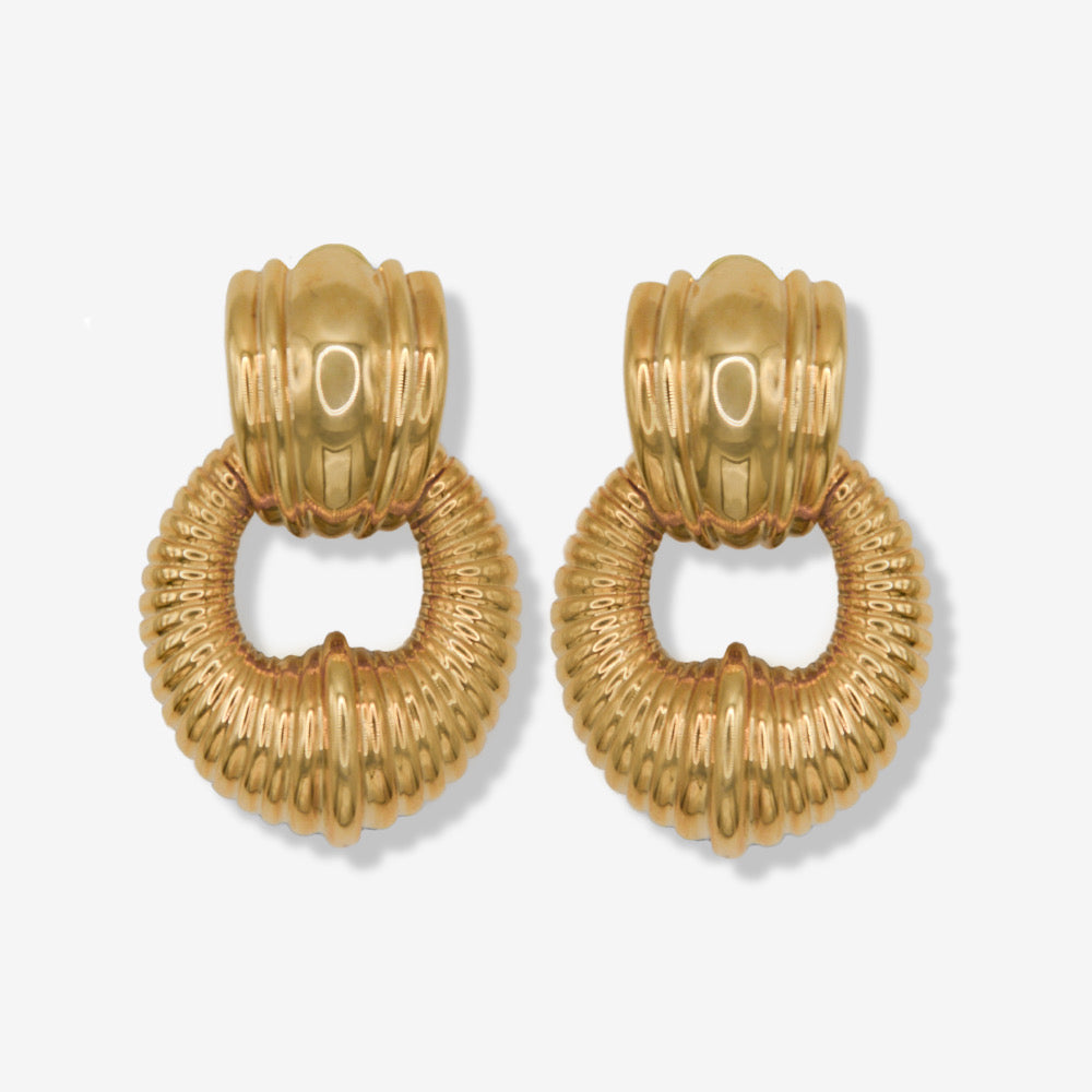 VINTAGE 1980S STATEMENT DOOR KNOCKER EARRINGS