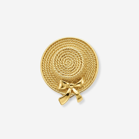 VINTAGE 1980S  STATEMENT ETCHED BOW HAT BROOCH