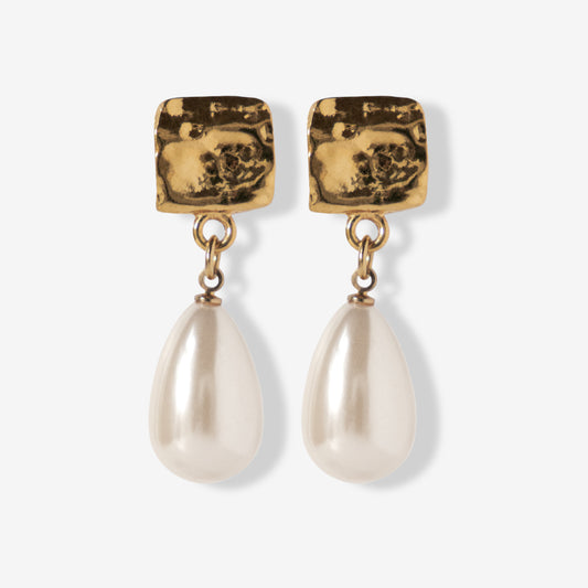 VINTAGE 1980S STATEMENT IMITATION PEARL DROP CLIP ON EARRINGS