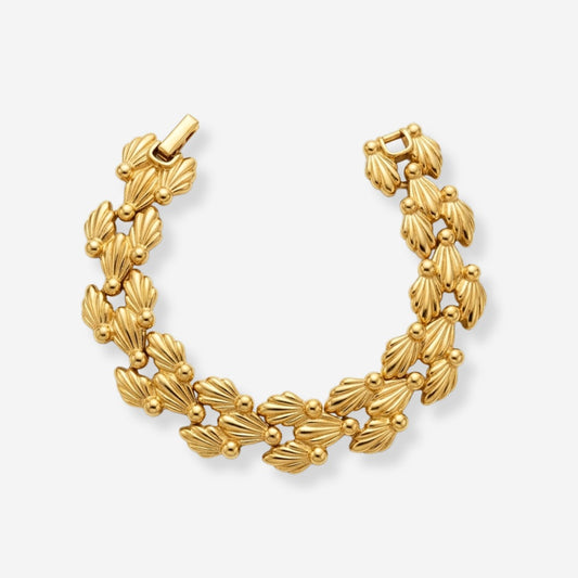  VINTAGE 1980S STATEMENT NAPIER LEAF LINKED  BRACELET